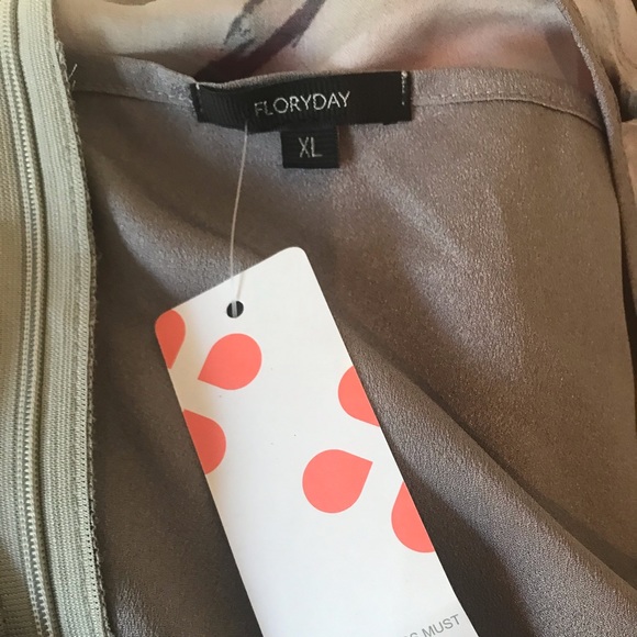 NWT Floryday gray floral dress XL - Picture 3 of 6